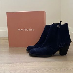 Navy Suede Booties